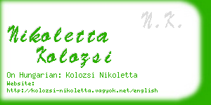 nikoletta kolozsi business card